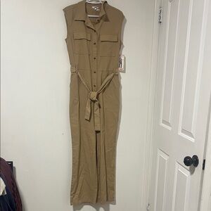 Ci Sono Sleeveless Tan Jumpsuit